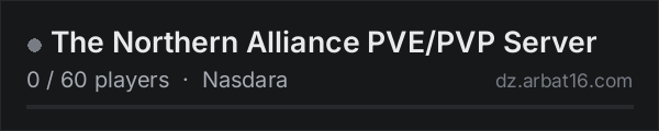 The Northern Alliance PVE/PVP Server on the AR16 DayZ server list