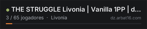 THE STRUGGLE Livonia | Vanilla 1PP | discord.gg/thestruggle na lista de servidores de DayZ da AR16