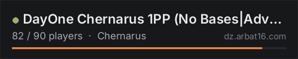 DayOne Chernarus 1PP (No Bases|Adventure) on the AR16 DayZ server list