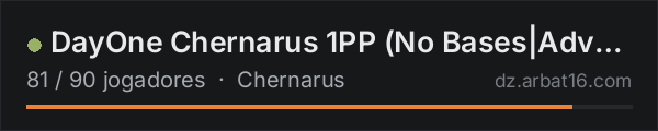 DayOne Chernarus 1PP (No Bases|Adventure) na lista de servidores de DayZ da AR16