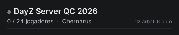DayZ Server QC 2026 na lista de servidores de DayZ da AR16