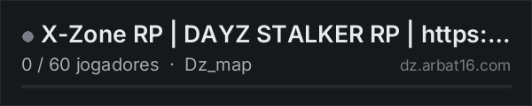 X-Zone RP | DAYZ STALKER RP | https://discord.gg/BywHzfStE8 na lista de servidores de DayZ da AR16