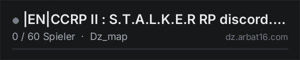 |EN|CCRP II : S.T.A.L.K.E.R RP discord.gg/ccstalkerrp in der DayZ-Serverliste von AR16
