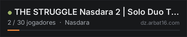 THE STRUGGLE Nasdara 2 | Solo Duo Trio | discord.gg/thestruggle na lista de servidores de DayZ da AR16
