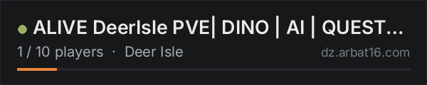 ALIVE DeerIsle PVE| DINO | AI | QUEST | SKILLS on the AR16 DayZ server list