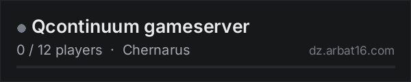 Qcontinuum gameserver on the AR16 DayZ server list