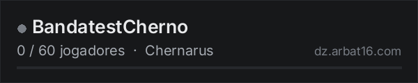 BandatestCherno na lista de servidores de DayZ da AR16