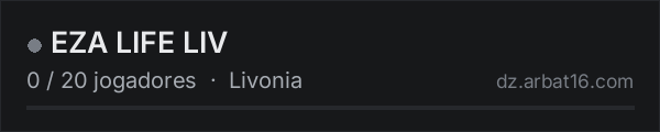 EZA LIFE LIV na lista de servidores de DayZ da AR16