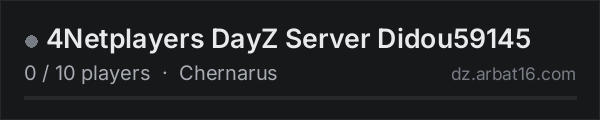 4Netplayers DayZ Server Didou59145 on the AR16 DayZ server list