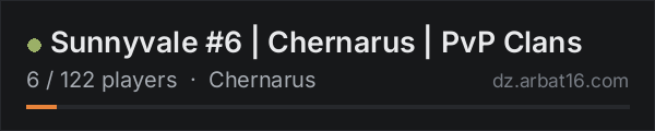 Sunnyvale #6 | Chernarus | PvP Clans on the AR16 DayZ server list