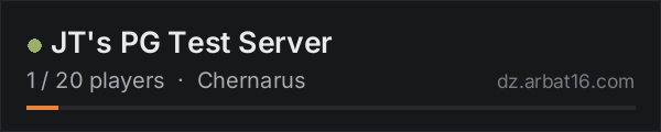 JT's PG Test Server on the AR16 DayZ server list