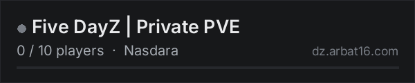 Five DayZ | Private PVE on the AR16 DayZ server list