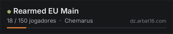 Rearmed EU Main na lista de servidores de DayZ da AR16