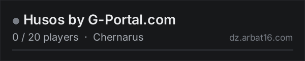 Husos by G-Portal.com on the AR16 DayZ server list
