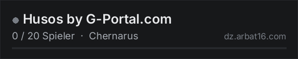 Husos by G-Portal.com in der DayZ-Serverliste von AR16