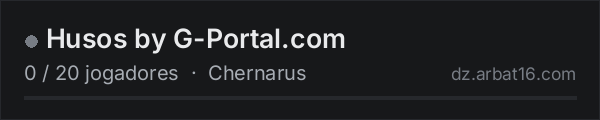 Husos by G-Portal.com na lista de servidores de DayZ da AR16
