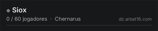 Siox na lista de servidores de DayZ da AR16