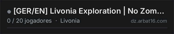 [GER/EN] Livonia Exploration | No Zombies | Vanilla na lista de servidores de DayZ da AR16