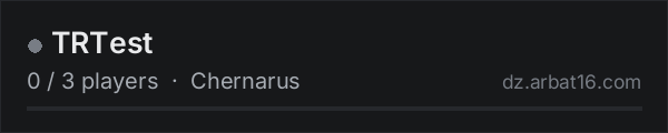 TRTest on the AR16 DayZ server list