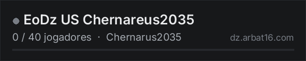 EoDz US Chernareus2035 na lista de servidores de DayZ da AR16