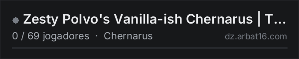Zesty Polvo's Vanilla-ish Chernarus | The Broccoli Garden na lista de servidores de DayZ da AR16