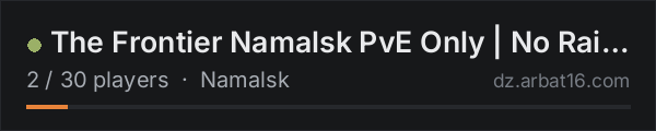 The Frontier Namalsk PvE Only | No Raid | Hardcore Vanilla on the AR16 DayZ server list