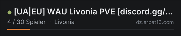 [UA|EU] WAU Livonia PVE [discord.gg/qZ5cFPKnPH] in der DayZ-Serverliste von AR16