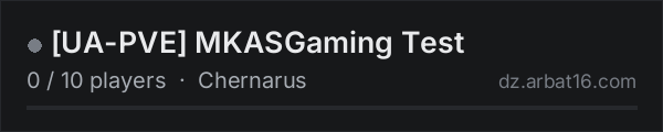 UA-PVE MKASGaming Test on the AR16 DayZ server list