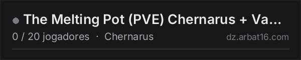 The Melting Pot (PVE) Chernarus + Vanilla++ New Players Welcome na lista de servidores de DayZ da AR16