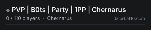 PVP | B0ts | Party | 1PP | Chernarus on the AR16 DayZ server list