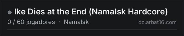 Ike Dies at the End (Namalsk Hardcore) na lista de servidores de DayZ da AR16