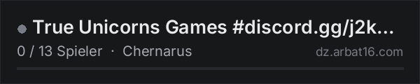 True Unicorns Games #discord.gg/j2kG4t2zB in der DayZ-Serverliste von AR16