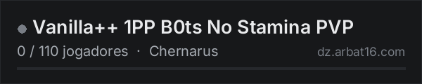 Vanilla++ 1PP B0ts No Stamina PVP na lista de servidores de DayZ da AR16