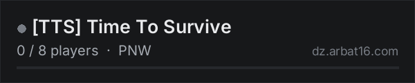 [TTS] Time To Survive on the AR16 DayZ server list