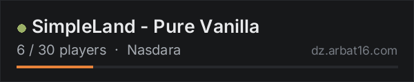 SimpleLand - Pure Vanilla on the AR16 DayZ server list