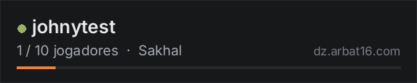 johnytest na lista de servidores de DayZ da AR16