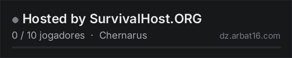 Hosted by SurvivalHost.ORG na lista de servidores de DayZ da AR16