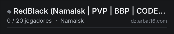 RedBlack (Namalsk | PVP | BBP | CODELOCK) na lista de servidores de DayZ da AR16