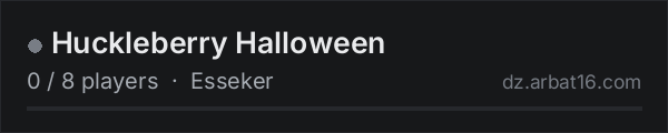 Huckleberry Halloween on the AR16 DayZ server list