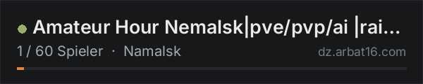 Amateur Hour Nemalsk|pve/pvp/ai |raidweekends|quest 200k start in der DayZ-Serverliste von AR16
