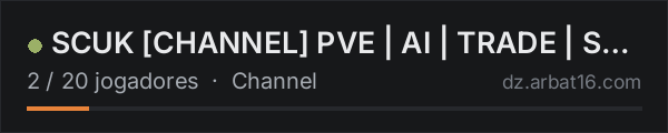 SCUK [CHANNEL] PVE | AI | TRADE | SURVIVE na lista de servidores de DayZ da AR16