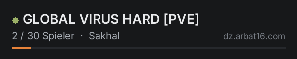 GLOBAL VIRUS HARD [PVE] in der DayZ-Serverliste von AR16