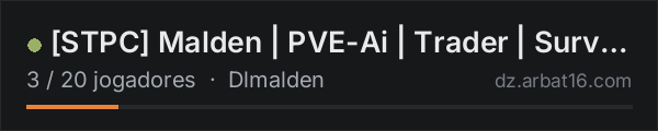 [STPC] Malden | PVE-Ai | Trader | Survival na lista de servidores de DayZ da AR16