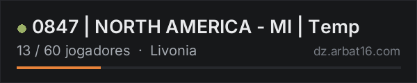 0847 | NORTH AMERICA - MI | Temp na lista de servidores de DayZ da AR16