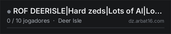 ROF DEERISLE|Hard zeds|Lots of AI|Low food/loot|Slow progressio na lista de servidores de DayZ da AR16