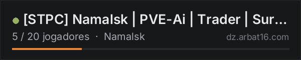 [STPC] Namalsk | PVE-Ai | Trader | Survival na lista de servidores de DayZ da AR16