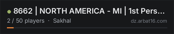 8662 | NORTH AMERICA - MI | 1st Person Only on the AR16 DayZ server list