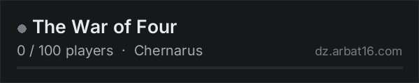 The War of Four on the AR16 DayZ server list