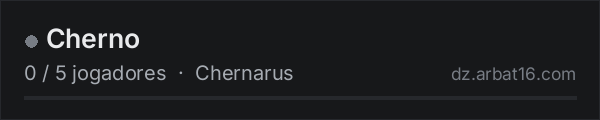 Cherno na lista de servidores de DayZ da AR16