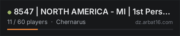 8547 | NORTH AMERICA - MI | 1st Person Only on the AR16 DayZ server list